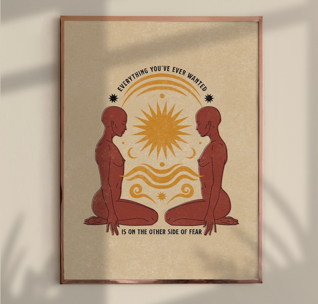 Other Side Retro Sun Art With Positive Quote, Vintage Woman