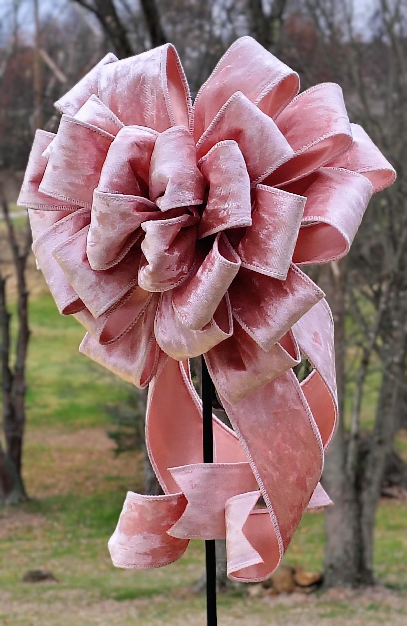 Pink Velvet Christmas Bow, Tree Topper, Wreath Decor - Etsy