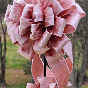 Pink Velvet Christmas Bow, Tree Topper, Wreath Decor - Etsy