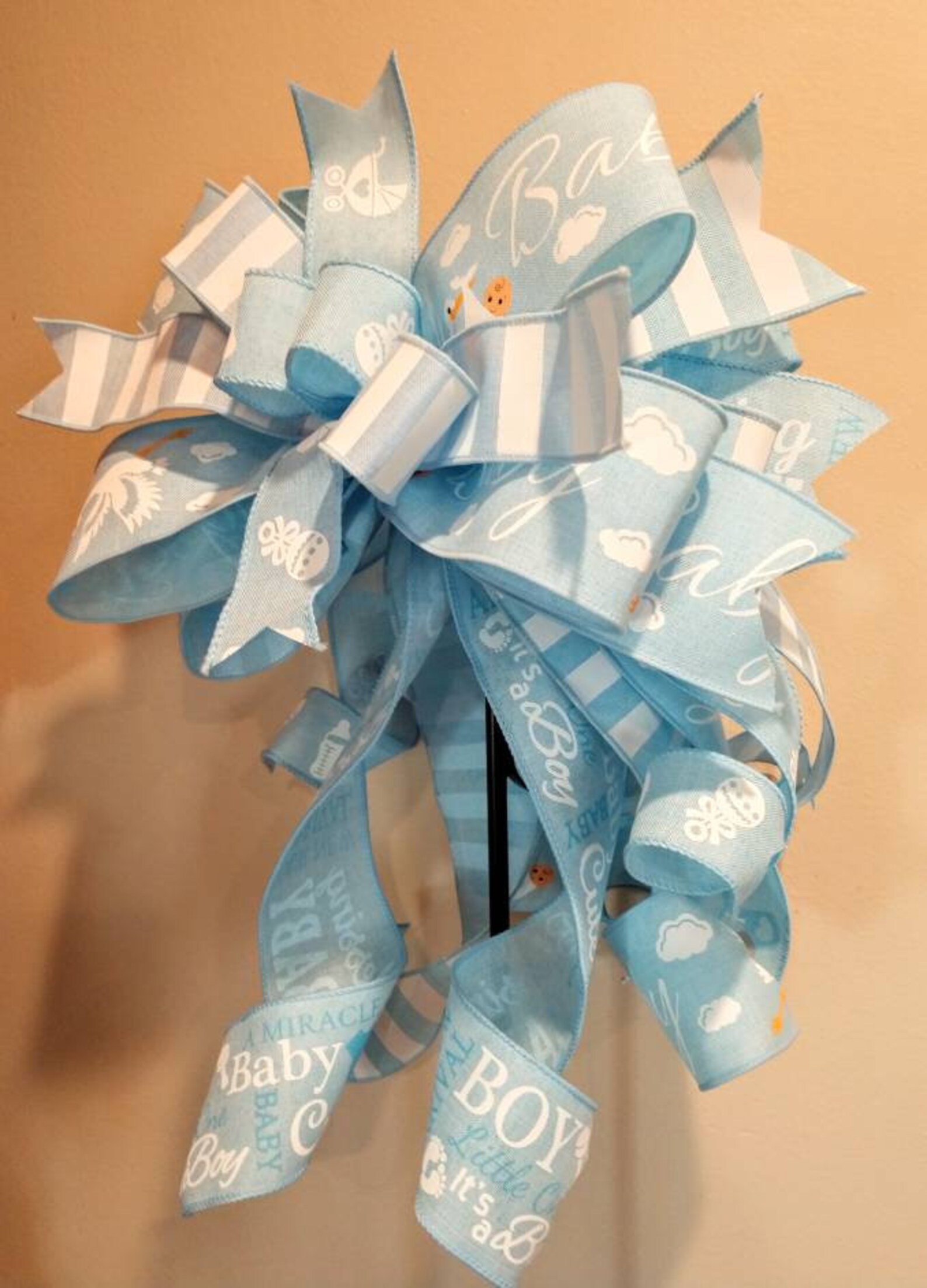 Baby Shower Bow,baby Bow Wreath Bow, Baby Boy Lantern Bow,hospital Baby