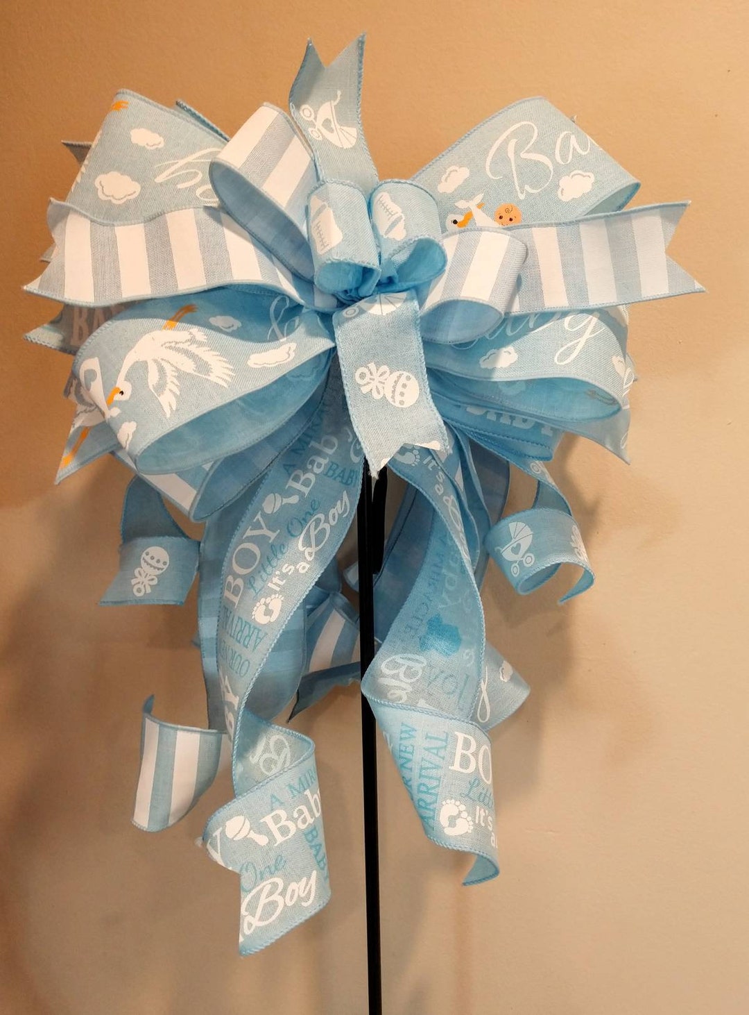 Baby Shower Bow,baby Bow Wreath Bow, Baby Boy Lantern Bow,hospital Baby