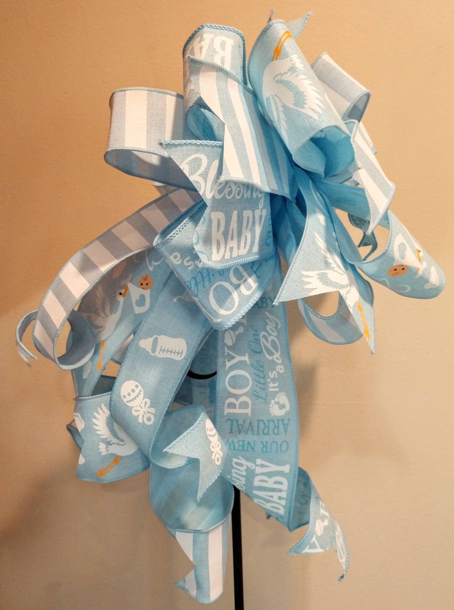 Baby Shower Bow,baby Bow Wreath Bow, Baby Boy Lantern Bow,hospital Baby