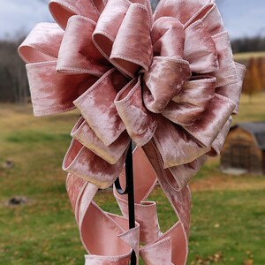 Pink Velvet Christmas Bow, Tree Topper, Wreath Decor - Etsy