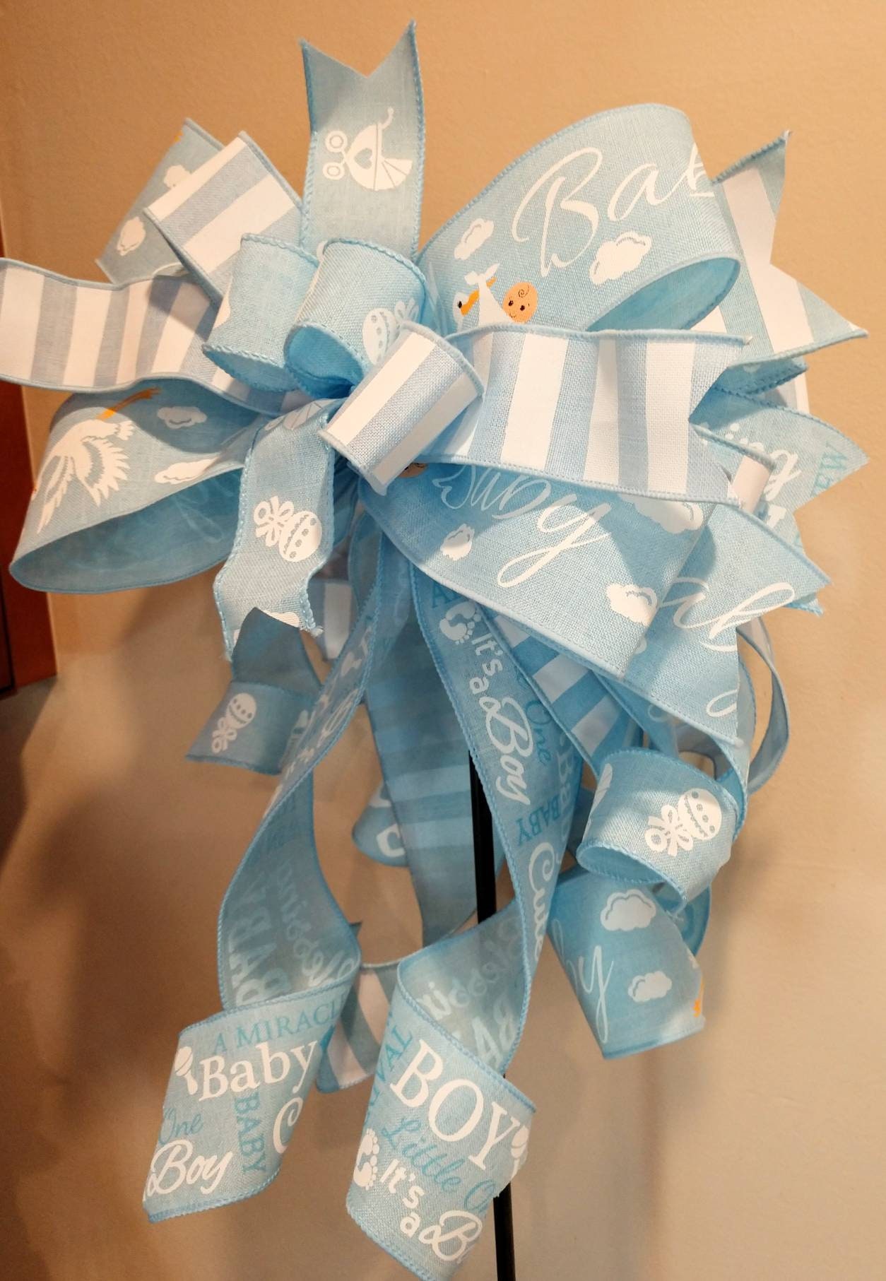 Baby Shower Bow,baby Bow Wreath Bow, Baby Boy Lantern Bow,hospital Baby