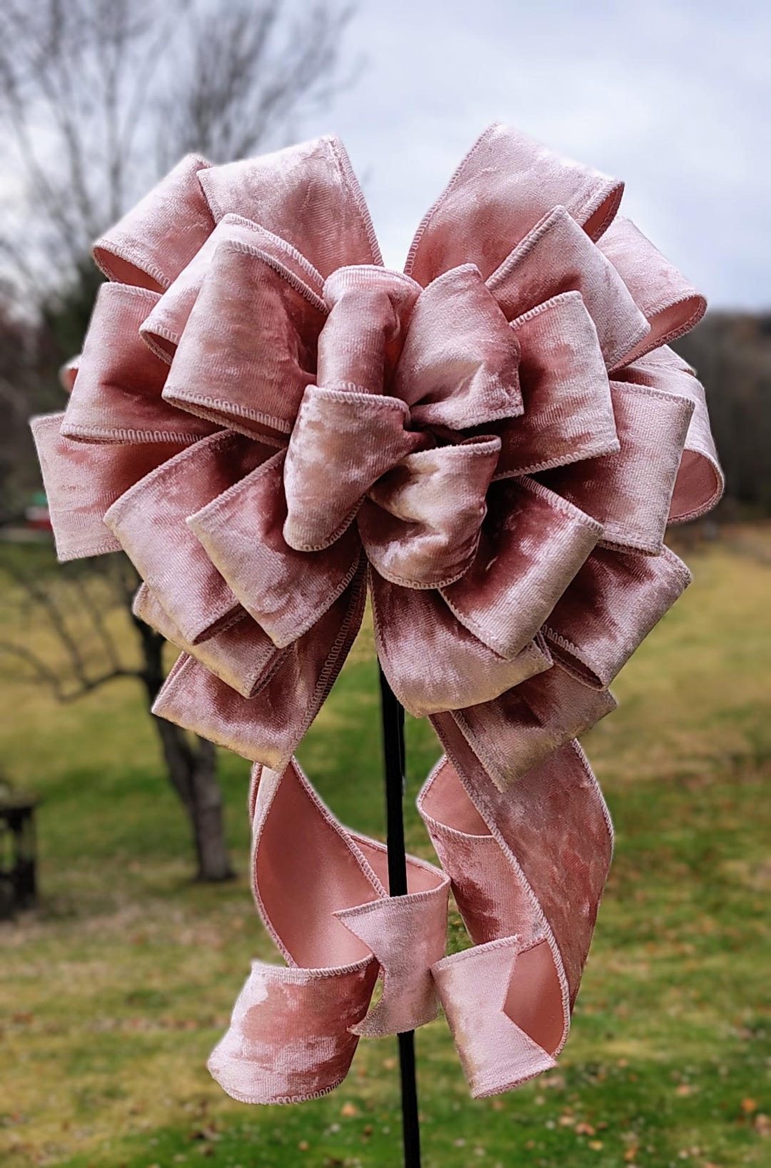Pink Velvet Christmas Bow, Tree Topper, Wreath Decor - Etsy