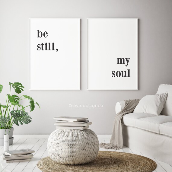 Large Wall Art Set of Two Be Still My Soul JPG file Be Still Printable Instant Download A3 Home Printable Instant Download