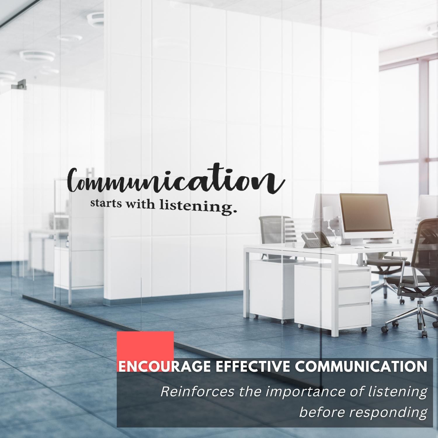 Communication Starts With Listening Wall Decal - Inspirational Quote ...