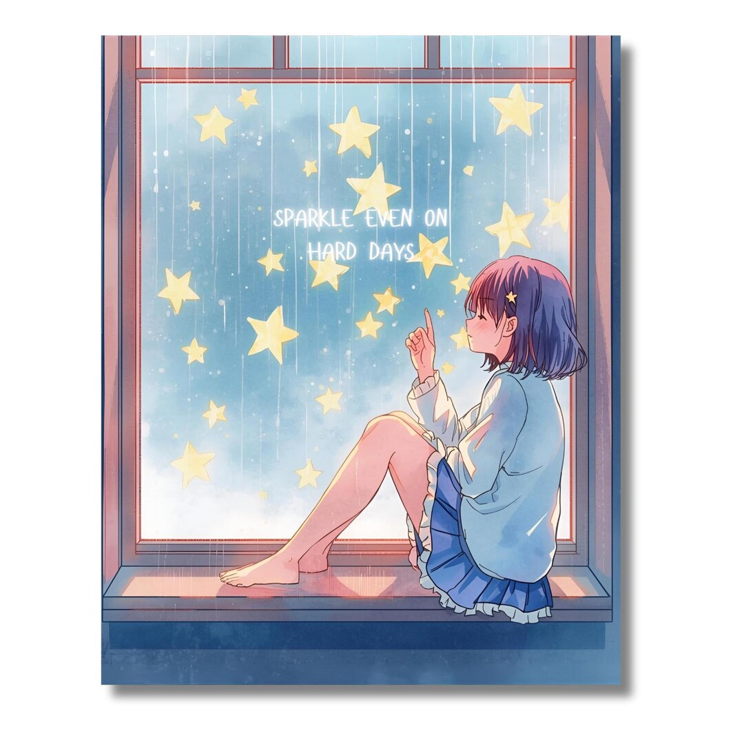 Watercolor Anime Girls Poster Set – Inspirational Art Decor (8x10 or ...