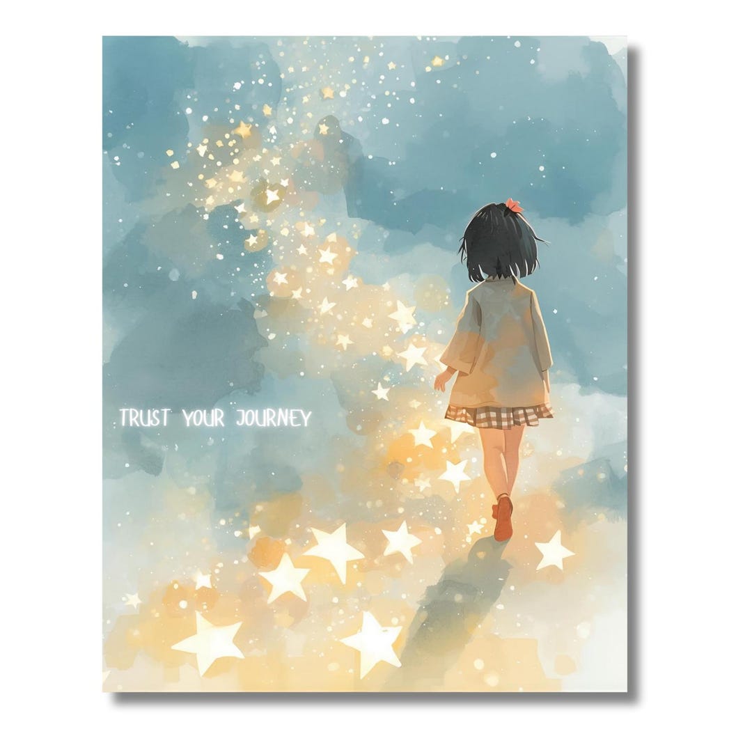 Watercolor Anime Girl Poster Set – Inspirational Kids Room Decor - Etsy