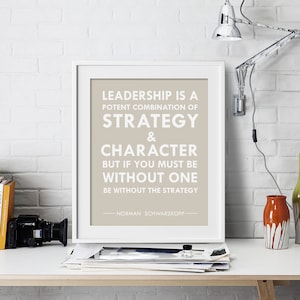 Norman Schwarzkopf Inspirational Wall Art Motivational Quote Art Print Poster Encouragement Gift Dorm Positive Typography Room Office Decor