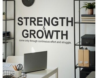 Strength and Growth Wall Decal – Effort, Struggle, Discipline Mindset Decor