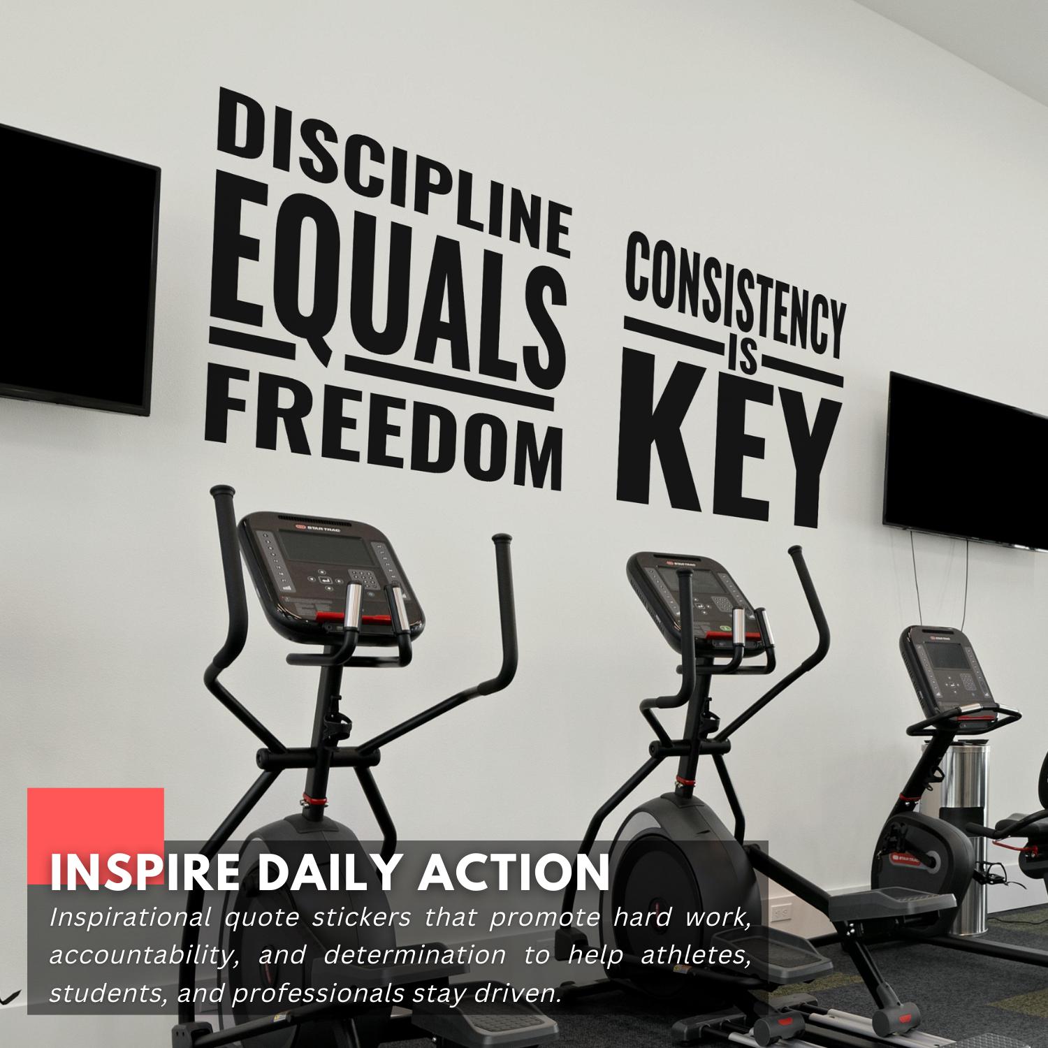 Motivational Gym Wall Decals Set – Consistency Quotes – Fitness Wall ...