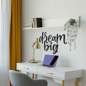 Dream Big Inspirational Wall Decal Motivational Quote Positive Words and Sayings Sticker Decor Art Removable Decorations