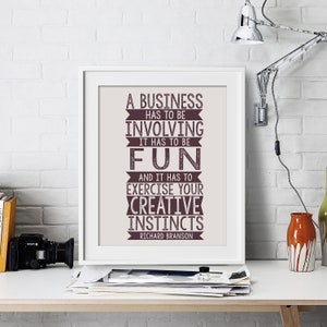 Richard Branson Inspirational Wall Art Motivational Quote Art Print Poster Encouragement Gift Dorm Positive Typography Room Office Decor