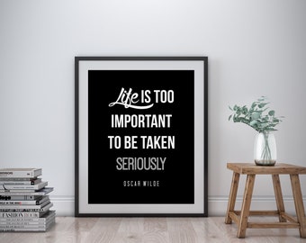 Oscar Wilde Zitat Kunstdruck | Inspirational Typografie Poster