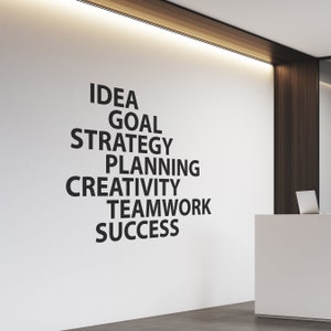 IDEA GOAL Teamwork Motivational Wall Decal Sticker Quote Home Office Decor Positive Mindset Wall Art Inspirational Discipline Affirmation