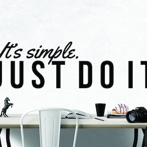 Just do it Inspirational Motivational Wall Decal Quote Art for Home Living Room Office Gym Decor Encouragement 36x11 in.