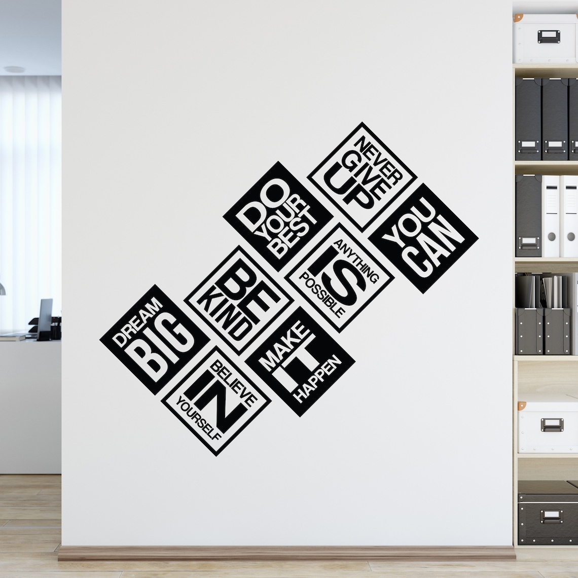 Motivational Wall Decal Set, Inspirational Office Decor, Positive ...
