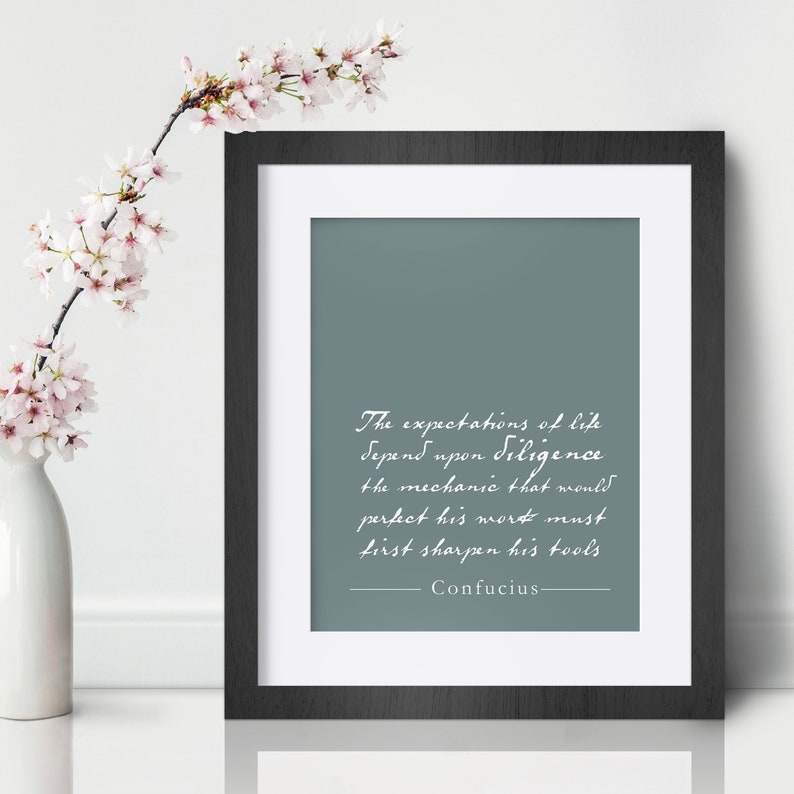 Confucius Inspirational Wall Art Motivational Quote Art Print Poster Encouragement Gift Dorm Positive Typography Room Office Decor image 2
