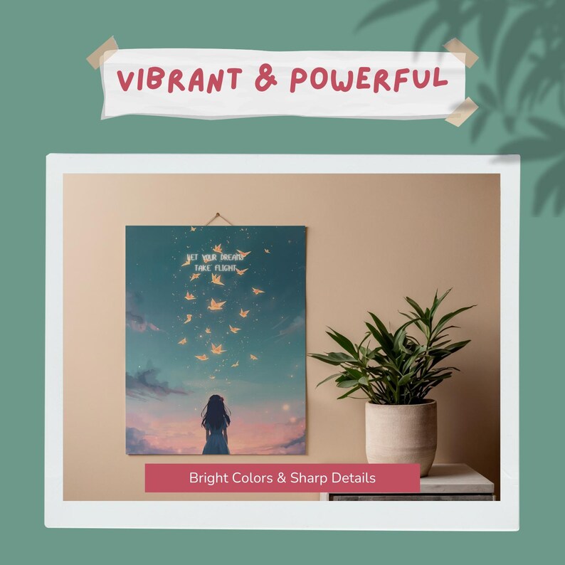 Let Your Dreams Take Flight Watercolor Anime Girls Poster Set ...