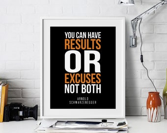 Arnold Schwarzenegger Quote Art Print | Motivational Gym Decor