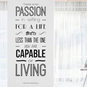 Nelson Mandela Passion Inspirational Motivational Wall Decal Quote Art Inspired Focus Positive Home Room Decor Encouragement 43x16 in