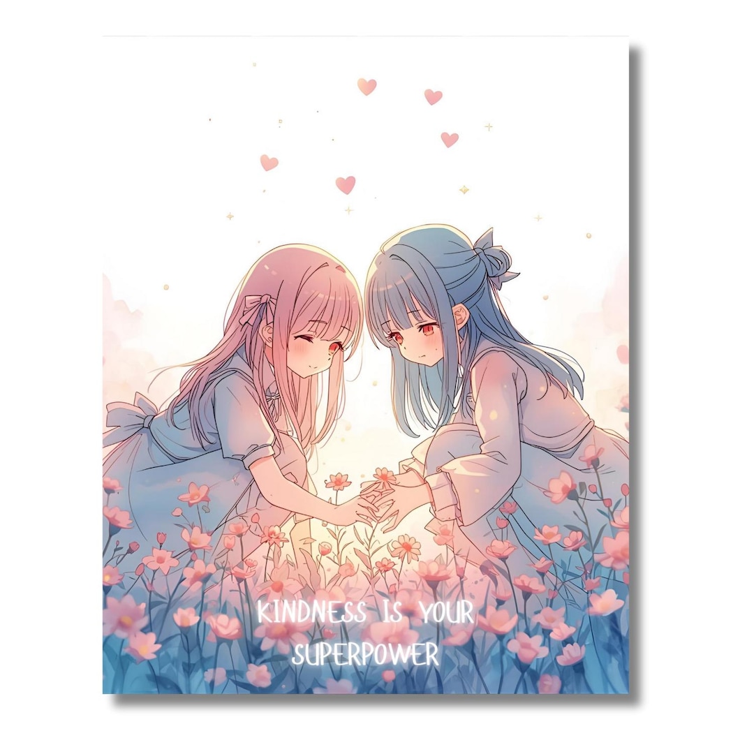 Watercolor Anime Girls Poster Set – Inspirational Kids Room Decor - Etsy