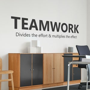 Teamwork Motivational and Inspirational Office Wall Decal Sticker Vinyl Quotes for Business Words and Saying Positive Motivating Decor