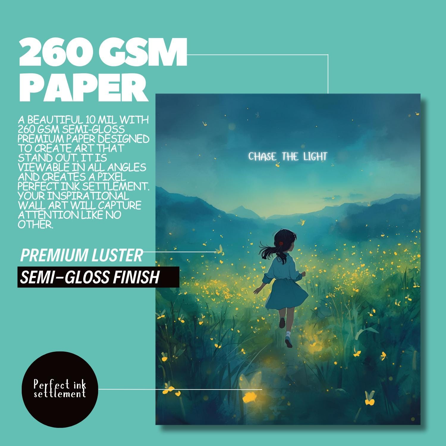 Chase the Light Watercolor Anime Girls Poster Set – Inspirational Girl ...