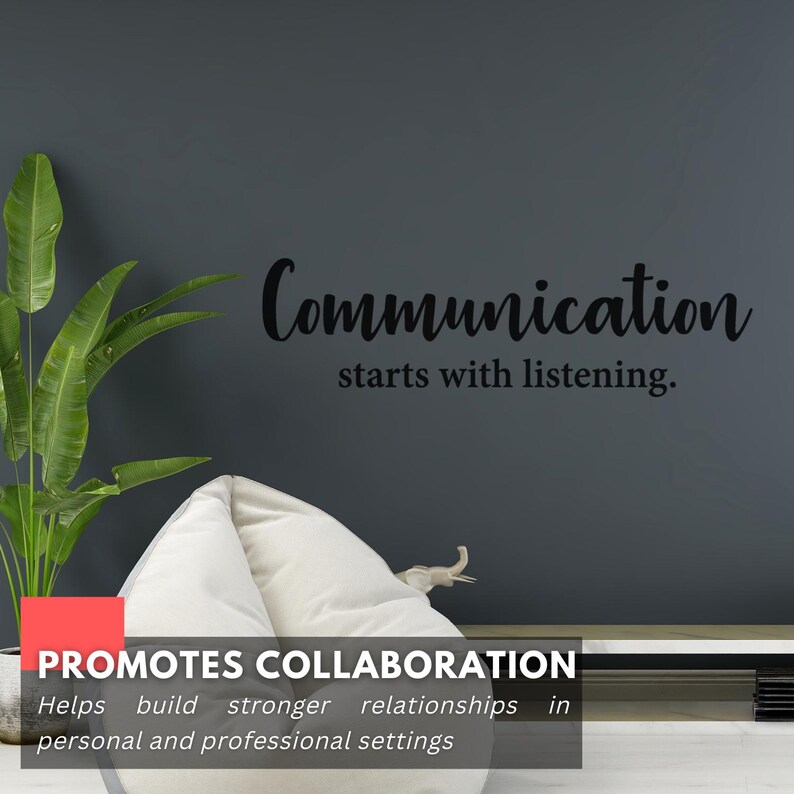 Communication Starts With Listening Wall Decal - Inspirational Quote ...