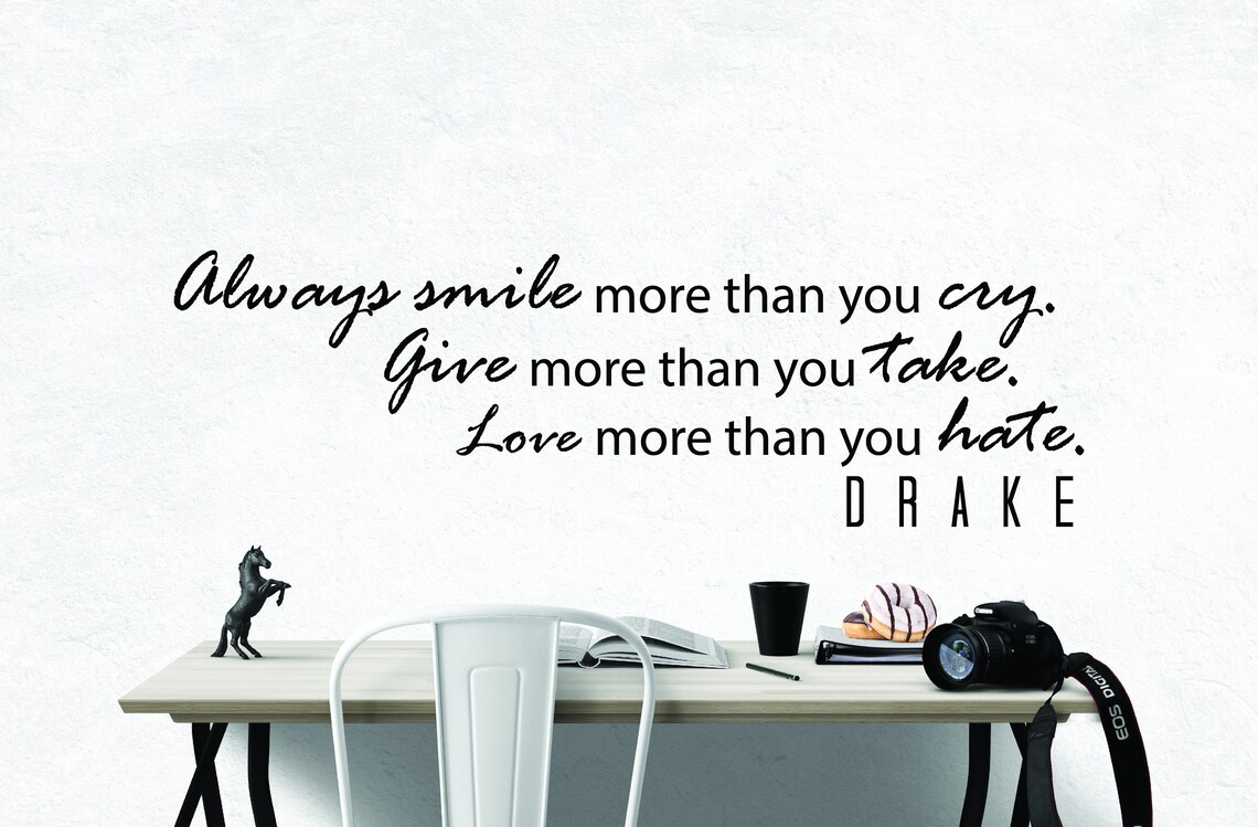 Drake sourire inspiration motivation Wall Sticker citation Drake sourire inspiration motivation Wall Sticker citation