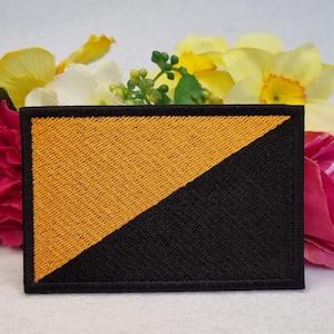 Anarchist (Anarcho-Mutualism) flag patch. Iron On, Velcro or Sew On options!