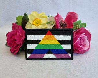 Straight Ally Flag Iron-On Patch – 9x6cm, U24