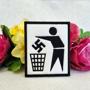 Bin Nazis - Anti Fascist - Antifa geborduurde patch. Opties voor strijken, klittenband of naaien!