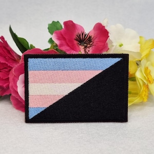 Trans-Anarchy (Trans-Anarchist) Flaggen-Patch. Aufbügeln, Klettverschluss oder Aufnähen! LGBT - LGBTQ+ - Gay - Queer - Trans
