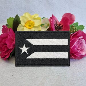 Puerto Rico flag embroidered patch (light blue). Iron-on, Velcro or Sew on options!