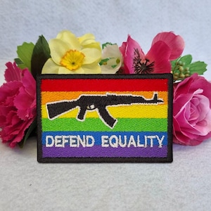 Defend Equality Pride Rainbow Flag Patch – Embroidered 3 x 2 Inch