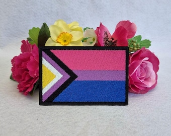 Bi-nonbinary pride flag patch. Iron on, Velcro or sew on! LGBT - LGBTQ+ - Gay - Queer - Trans
