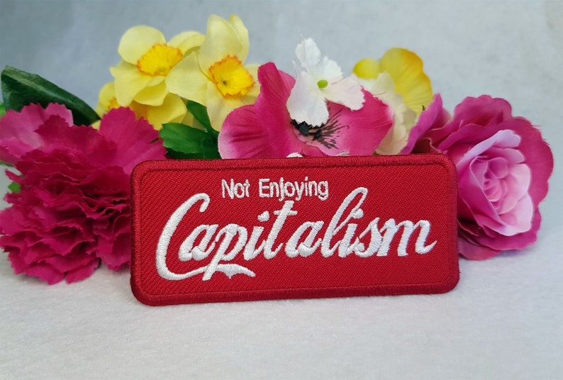 Destroy Capitalism embroidered patch. Iron On, Velcro or Sew On options 画像 2