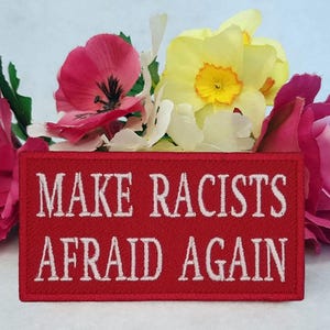 Macht Rashisten wieder Angst - gestickter Aufnäher. Aufbügeln, Klettverschluss oder Aufnähen!  Antifaschistisch - Antifa