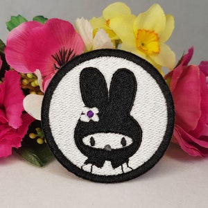 Direct Action Bunny/Rabbit embroidered patch. Iron on, Velcro or Sew on - various options!