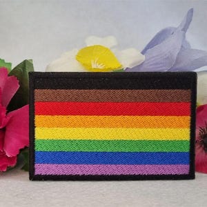 Philadelphia Pride (Philly Pride) rainbow flag embroidered patch. Iron On, Velcro or Sew On options! LGBT - LGBTQ+ - Gay - Queer - Trans