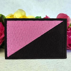 Anarchist (Queer Anarchism) flag iron on patch. Iron On, Velcro or Sew On options! Anarchy - LGBT - LGBTQ+ - Gay
