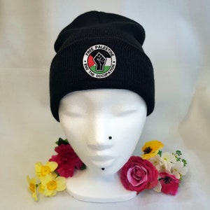 Free Palestine - End the occupation beanie hat. Ceasefire now! (more colours available on request)