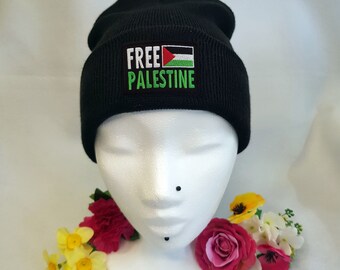 Free Palestine Beanie hat. End the occupation! Ceasefire now!  (more colours available on request)