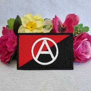 Anarchist (Anarcho-Syndicalism) flag patch. Iron on, Velcro or Sew on! Anarchy - Anarchism - Anarcho-Syndicalist