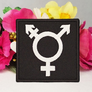 Transgender-Symbol-Aufnäher – Gestickt, 7,1 cm