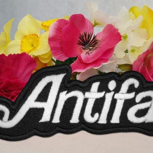 Antifa Black & White Patch – Embroidered 4 x 1.5 Inch