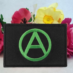 Anarchist / Anarchy flag embroidered patch. Iron On, Velcro or Sew On options!