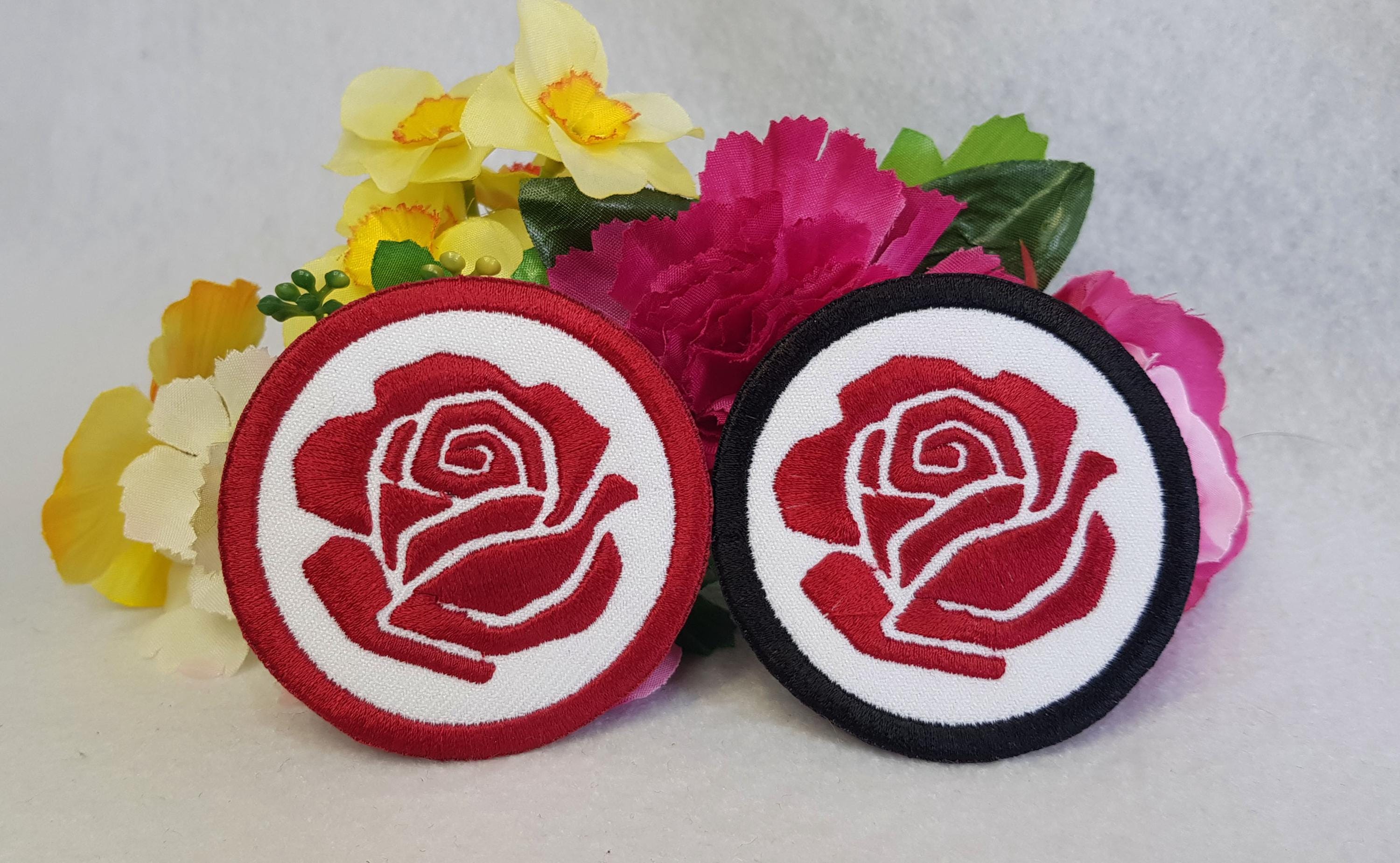 Rose Flower Ron On Sew On Full Embrodered Patch Applqués Badge - Etsy - Foto 3